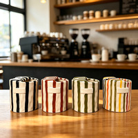 Mug à café en céramique rayé de style esthétique Ins, 330 ml, design créatif en forme de sac à main, tasse à boire, décoration de table, vente en gros