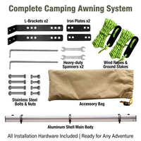 Auvent latéral rétractable pour véhicule, imperméable, léger, avec structure en aluminium, installation rapide, abri solaire pour le camping et les voyages routiers