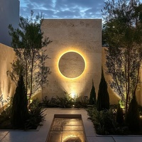 Applique murale en travertin en forme de lune, LED, style japonais Wabi Sabi, lumière chaude pour salle de bain, chambre, hôtel, couloir