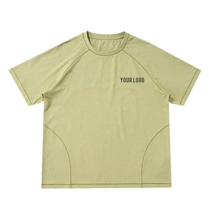 T-shirt de sport décontracté léger 100 % coton à manches courtes, respirant, anti-humidité, personnalisable, col rond en maille pour l'extérieur - Product Image 1