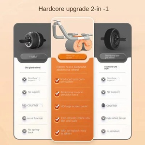 Équipement d'exercice à domicile <span class=keywords><strong>de</strong></span> roue <span class=keywords><strong>de</strong></span> <span class=keywords><strong>fitness</strong></span> abdominale à rebond automatique pour l'entraînement musculaire Support plat transfrontalier pour rouleau abdominal - Product Image 3