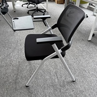Chaise de bureau commerciale moderne noire, installation simple, pliable, pour salon, hôtel, bureau à domicile, école, bon marché, haute qualité