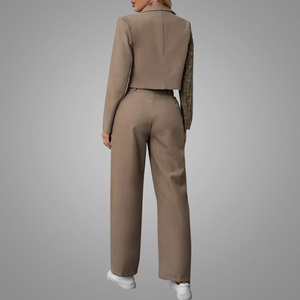 Chándal <span class=keywords><strong>de</strong></span> oficina para <span class=keywords><strong>mujer</strong></span>, traje <span class=keywords><strong>de</strong></span> negocios a cuadros con contraste, <span class=keywords><strong>Pantalones</strong></span> rectos con cuello <span class=keywords><strong>de</strong></span> solapa, novedad <span class=keywords><strong>de</strong></span> <span class=keywords><strong>2022</strong></span> - Product Image 5
