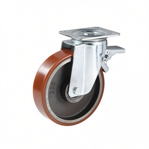 Roue avec noyau en fonte, support pivotant, série lourde avec frein - Product Image 2