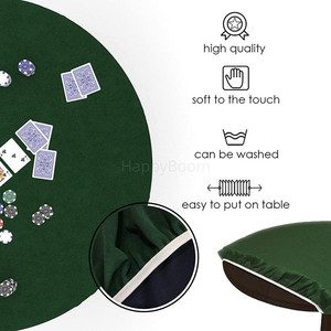 Khăn Trải Bàn Chơi Poker Màu Xanh Lá Cây, Vải Nỉ Bọc Bàn Chơi Bài Poker Từ 36 Đến 48 Inch - Product Image 4