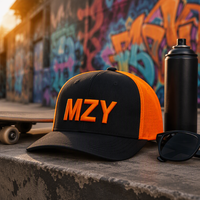 Topi 5 Panel Sporty Streetwear Dua Warna Profil Tinggi Kustom Tanpa Struktur, Logo Bordir 3D Puff, Bernapas, Tahan Air