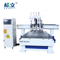 Máquina de Corte CNC 1325, Máquina de Grabado de Madera ATC con Múltiples Husillos, Router CNC de Tres Procesos