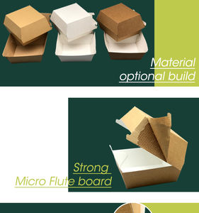 Paquete de comida listo para desechar, caja de hamburguesas de microflauta, cajas rígidas, Papel Sándwich, caja de papel transparente para pasteles, aceptar para llevar - Product Image 4