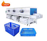 Nouvelle machine de lavage automatique de caisses en plastique, machine de nettoyage de bacs en acier inoxydable, laveuse haute pression pour plateaux et paniers