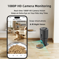 Dispensador automático de comida para gatos OEM 5L, cámara 5G Wifi, aplicación Tuya, grabación de voz, visión nocturna, alimentador inteligente para mascotas con temporizador