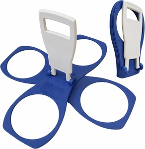 Portavasos Plegable Reutilizable de Plástico para 4 Vasos, para Llevar Bebidas, Cerveza, Café, Refrescos, Ideal para Festivales, Eventos Deportivos - Product Image 1