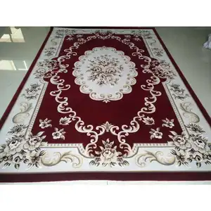 Tapis à motif chinois bleu rouge, vente en gros, tapis tufté à la main Wilton