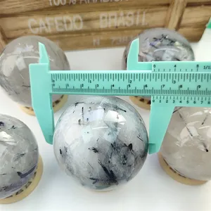 Kindfull Vente en gros Grande sphère de cristal Pierre de guérison Boule de quartz rutilée de polissage énergétique pour la décoration