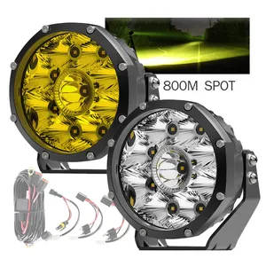 Offroad Auxiliary Fog Light 5 Inch White Amber Round LED Pod Driving Lights