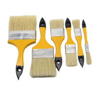 Ensemble de pinceaux de peinture industriels personnalisables en Chine manche en bois avec virole métallique matériau naturel à poils mélangés