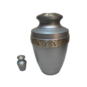 Urna de cremación de aluminio duradera para cenizas humanas Memorial Diseño superior de cúpula de talla completa para servicios de entierro funerario - Product Image 6