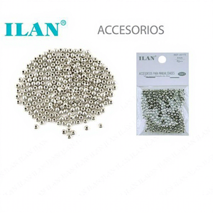 Perline Ilan 4mm con Foro Piccolo in Oro Bianco per Creazione di Gioielli e Accessori - Product Image 1