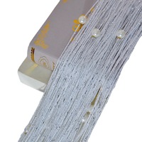 Cortina de Cuentas para Puerta, Panel de Pared con Flecos, Separador de Ventana, Persiana para Bodas, Cafeterías, Restaurantes, con Borlas de Cristal