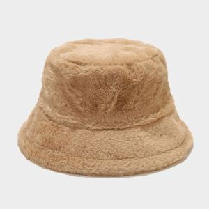 Trendy Solid Color Plush Faux Fur Bucket <b>Winter</b> Fluffy Warm <b>Hat</b> for Women <b>Men</b> Girls Teens Promotion Gift - Product Image 4