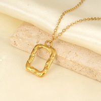 Collier en acier inoxydable plaqué or, résistant à l'eau, avec cadre martelé, sans ternissement, tendance TikTok, par Fanhua Jewelry