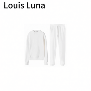 Tuta Louis Luna 2 Pezzi Oversize: Felpa e Pantaloni M/L-XL/2XL Bianco Puro Loungewear Activewear - Product Image 3