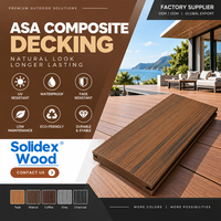 Plancher de terrasse extérieur imperméable et écologique en WPC co-extrudé ASA, système de fixation par clips Euro Standard