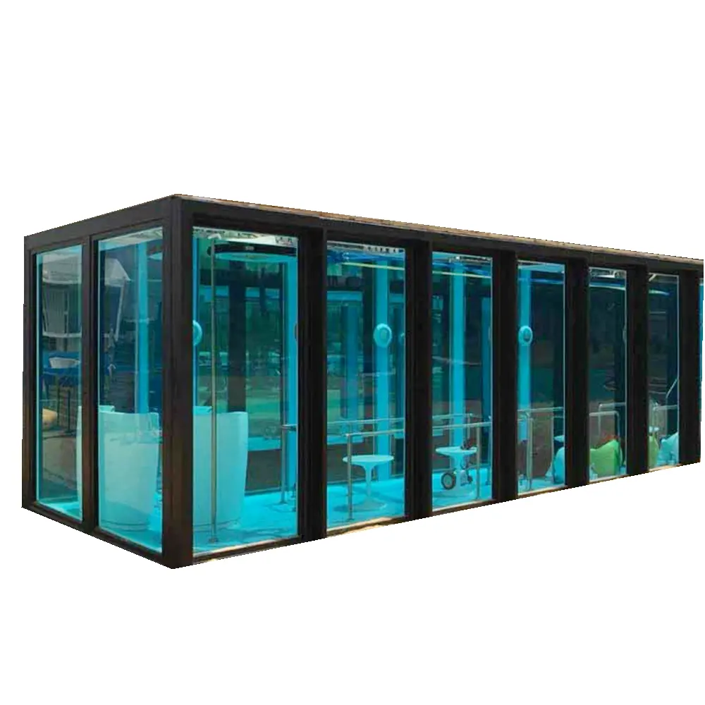 Moderno 20ft/30ft/40ft recipiente piscina estrutura de aço com fibra de vidro prefab recipiente piscina