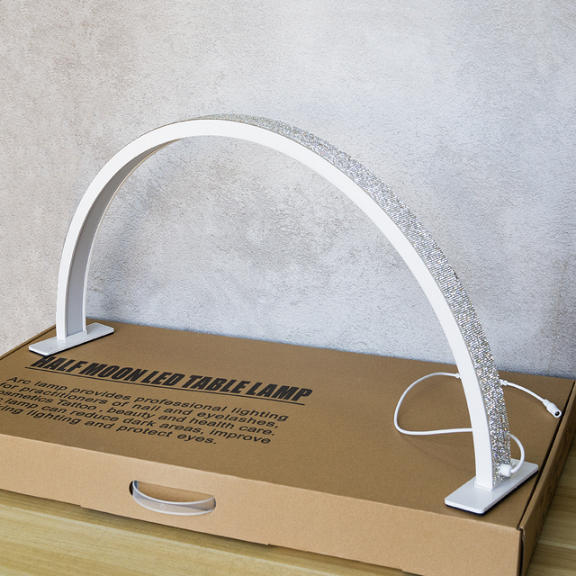 Nial Salon Halfmoon Ring Lamp Manicure Table Lamp Ring Half Moon Desk Lamp Half Moon Led Light for Nail Table