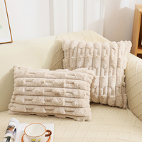 Rectangle moderne européen doux fausse fourrure taie d'oreiller coussin Shaggy carré décor à la maison bande fausse fourrure jeter taie d'oreiller