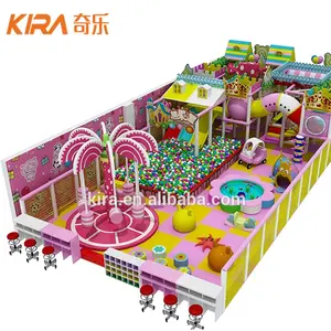 Custom Snoep Thema Speeltuin Kinderen Pretpark Indoor Speeltuin Met Plastic Slides