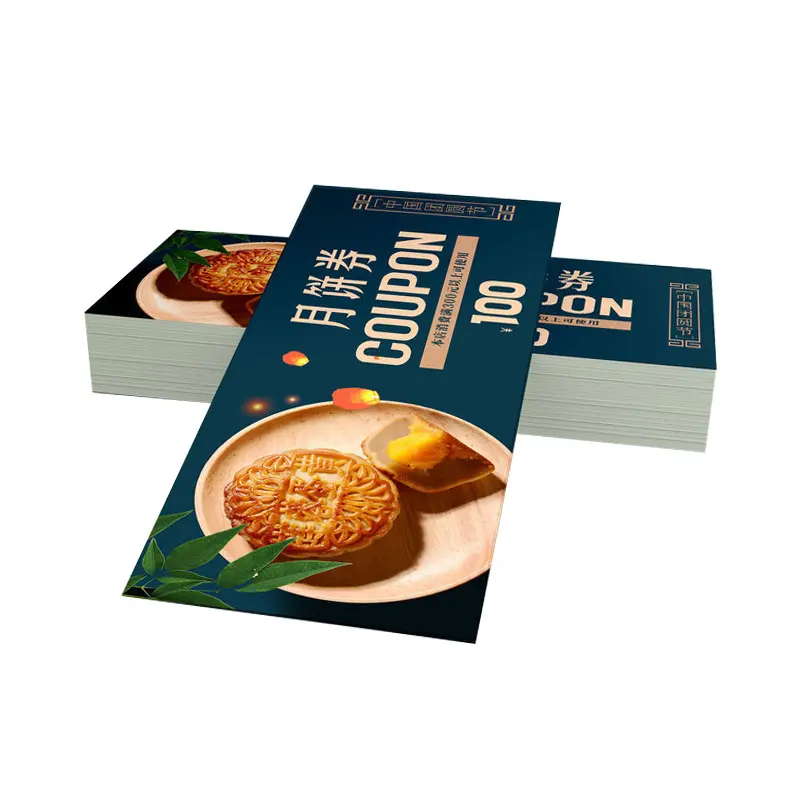 高品質のロゴ印刷チケットクーポンショッピングボンド紙カードカスタムクーポンプリント