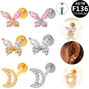 Gaby Fashion <b>Jewelry</b> Cartilage Earring ASTM-F136 <b>Titanium</b> Internal Threaded <b>Piercing</b> - Product Image 1