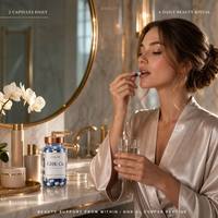 Vente en gros d'usine - Capsules de complexe de peptides de cuivre GHK Cu - Soutien au collagène - Soins de la peau et des cheveux - Marque privée OEM - 60 capsules