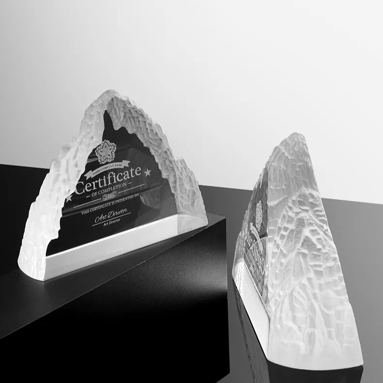 Placa de cristal de recuerdo de ceremonia Prizing de competición, placas de premios de madera por sublimación, trofeo en blanco con caja de terciopelo