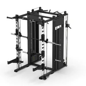 HENGQING HQ1103 équipement de gymnastique double machine fonctionnelle smith squat rack avec câble croisé machine