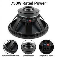 Haut-parleur de basses professionnel de 18 pouces, 750W AES, haut-parleur de graves haute puissance, aimant en ferrite, woofer en métal durable, son pour concerts et clubs