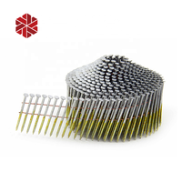 Clous de bobine collés de fil à 15 degrés 2.5mm x 50mm 1-3/4 pouces palette revêtue brillante tige d'anneau lisse clou de bobine de fil galvanisé plat