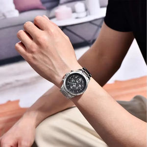 Montre-bracelet à quartz pour homme Benyar BY-5210, bracelet en acier inoxydable et cuir, aiguilles lumineuses, montre-bracelet de luxe pour homme, Reloj avec boîte cadeau - Product Image 6