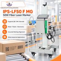 Machine de marquage laser à fibre industrielle IPS-LF50 F MG, système de codage métallique 12000 mm/s avec contrôleur Linux