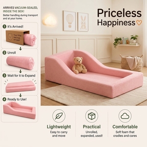 2026 New Design Best Wood-free Montessori Toddler Beds <b>Sofa</b> with Customized Mattress All Foam Kids Floor <b>Play</b> Bed for Bedroom - Product Image 4