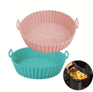 Recipiente de Silicona Redondo de 110g y 8 Pulgadas para Freidora de Aire, Reutilizable, Fácil de Limpiar, Apto para Alimentos, Reemplazo para Hornear Pasteles - Product Image 1