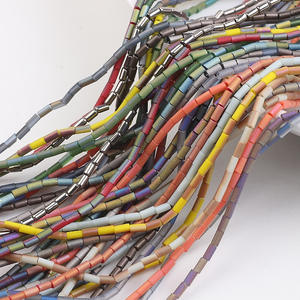 <span class=keywords><strong>Perles</strong></span> de cristal plaqué or 2x5mm, pour la fabrication de Bracelet, bâtons en verre mat, <span class=keywords><strong>perles</strong></span> de Jade - Product Image 1