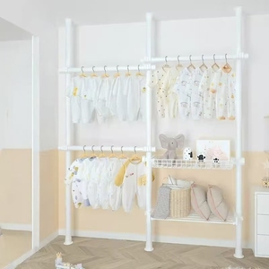 Porte-vêtements modulaire <span class=keywords><strong>télescopique</strong></span> pour la maison, du <span class=keywords><strong>sol</strong></span> au <span class=keywords><strong>plafond</strong></span>, sans perçage, <span class=keywords><strong>étagère</strong></span> de présentation de vêtements pour couloir et chambre - Product Image 1