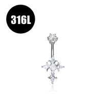 Anneaux de nombril Anicina 14G avec diamants CZ, anneaux de nombril papillon, cœur, diable, bijoux de piercing pour femmes
