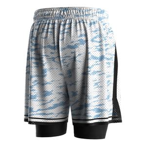 Pantalones Cortos de Baloncesto 2 en 1, Capa Base de Compresión, Capa Exterior de Malla, Diseñados para Máxima Flexibilidad - Product Image 3