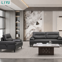 Ensemble de canapés modulaires Liyu haut de gamme en cuir PU pour réception de bureau moderne, négociations VIP, usage domestique, bureau, hôtel et commercial