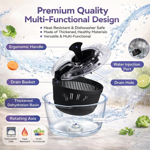 เครื่องปั่นสลัดผักและผักกาดหอมอเนกประสงค์ ปลอดสาร BPA สำหรับครัวเรือน รุ่นพรีเมียม ปี 2026 - Product Image 4