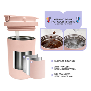 Customized <b>Reusable</b> Insulated Dual-Use Travel Mug 2-in-1 Coffee <b>Cup</b> Stainless Steel Insulated Coffee Tumbler - Product Image 3