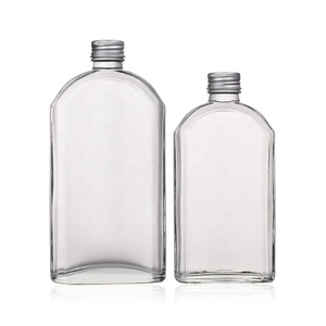 Ru Sao tùy chỉnh thiết kế mới rõ ràng phẳng <span class=keywords><strong>Flask</strong></span> Chai Thủy Tinh chai nước trái cây với nắp - Product Image 2