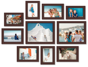 Bộ Khung Tranh Treo Tường Bộ Sưu Tập Gỗ Gụ <span class=keywords><strong>10</strong></span> Sản Phẩm Có Kích Thước 8X10, 5X7, 4X6 Bằng Gỗ Tổng Hợp Với Kính Chống Vỡ - Product Image 2